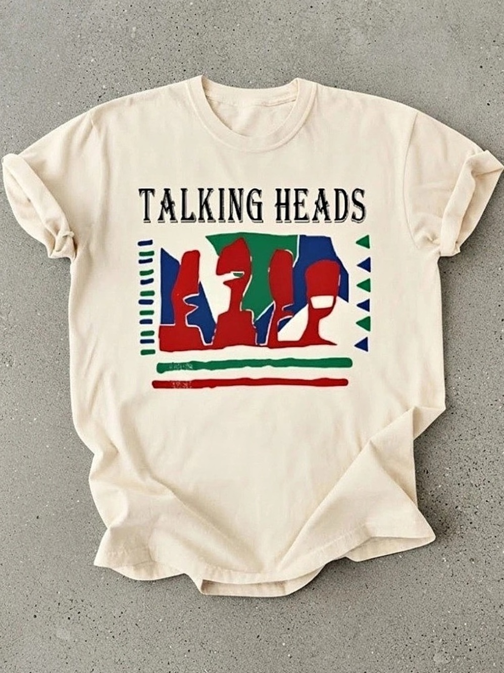 Talking Heads New Wave Art Rock Graphic Cream Gildan T-Shirt